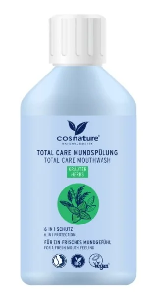 Cosnature® Total Care Mouthwash naturalny ziołowy kompleksowy płyn do płukania ust 6 w 1, 300 ml