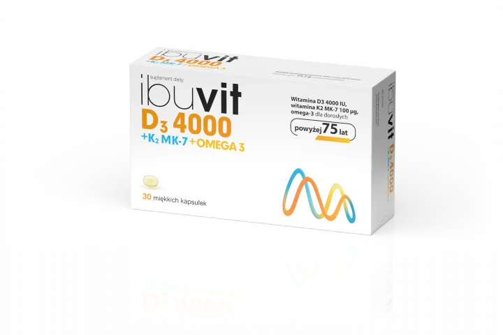 Ibuvit D3 4000 + K2 MK-7 Omega 3, suplement diety, 30 kapsułek