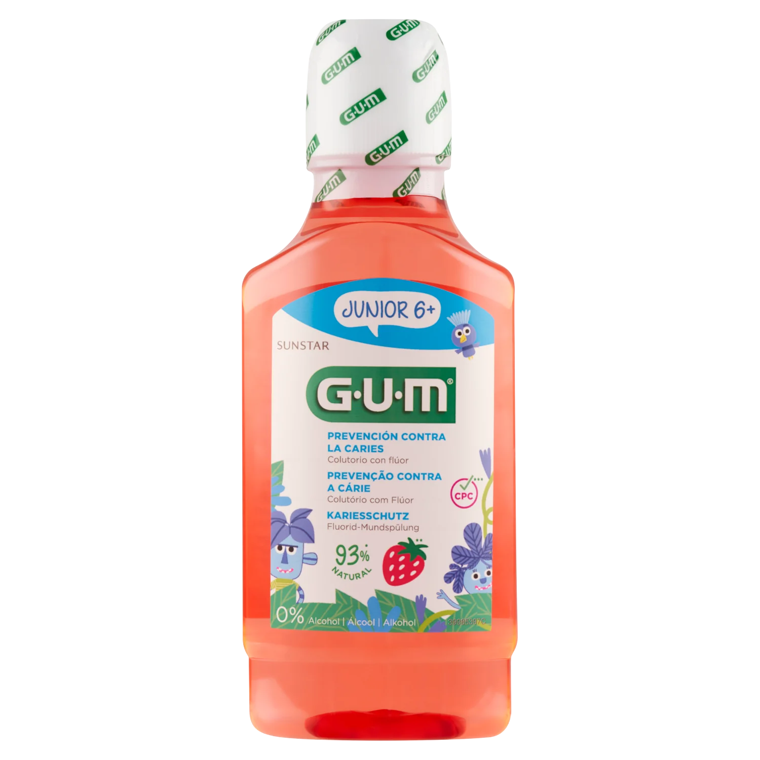 Sunstar Gum Junior Monster płyn do płukania jamy ustnej dla dzieci w wieku 6+, 300 ml