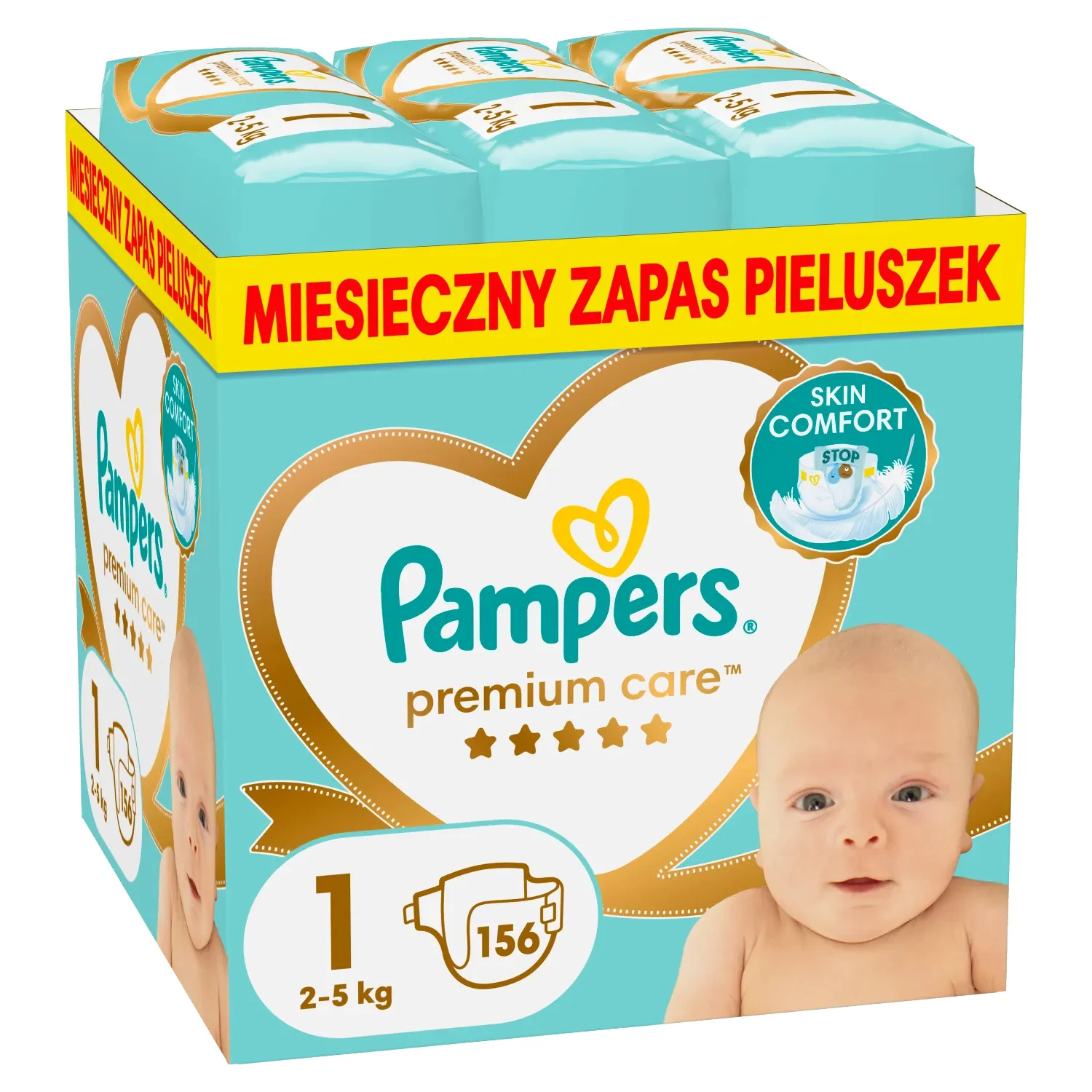 Pampers Premium Care pieluszki dla dzieci rozmiar 1, 2-5  kg, 156 szt.