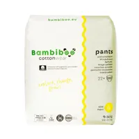 Bambiboo COTTONWEAR jednorazowe pieluchomajtki z bawełną organiczną rozmiar 4, 22 szt.