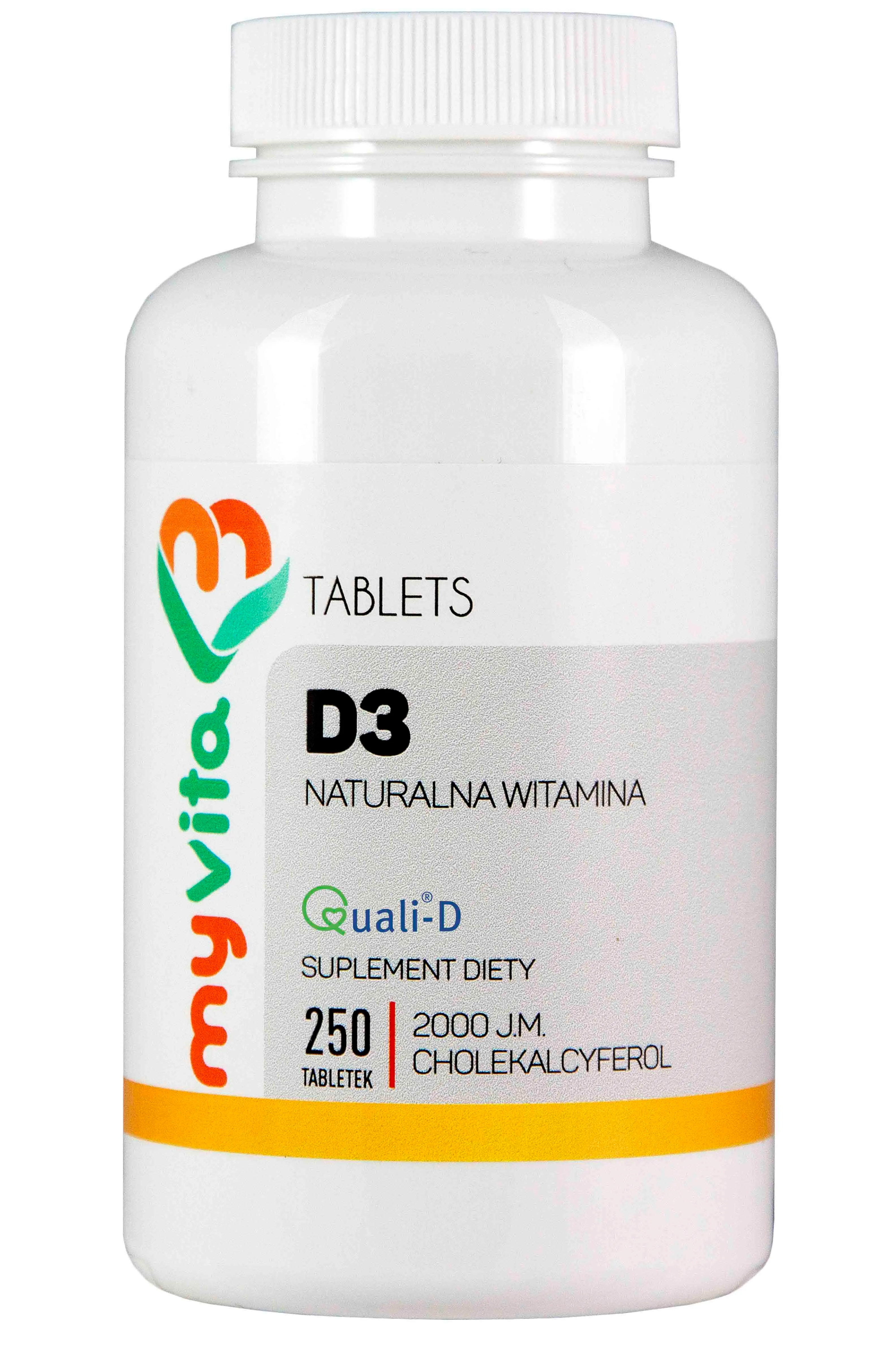 MyVita, Witamina D3 2000IU, naturalna, suplement diety, 250 tabletek