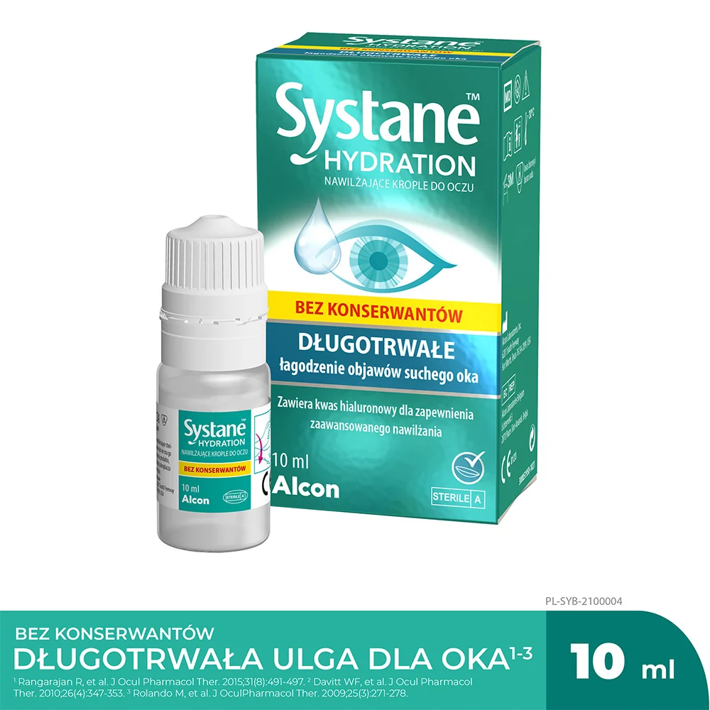 Systane Hydration bez konserwantów, krople do oczu, 10 ml