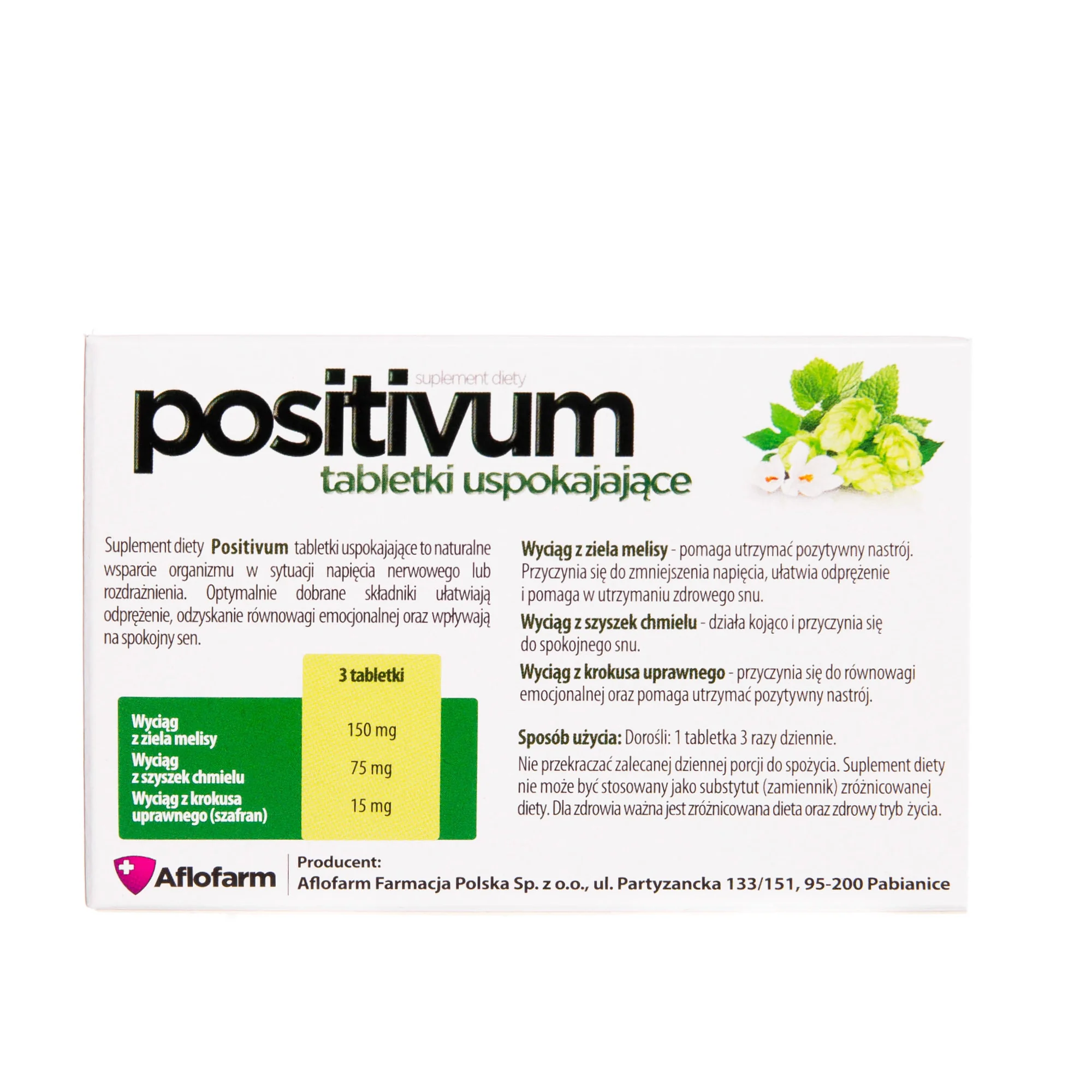 Positivum suplement diety, 180 tabletek