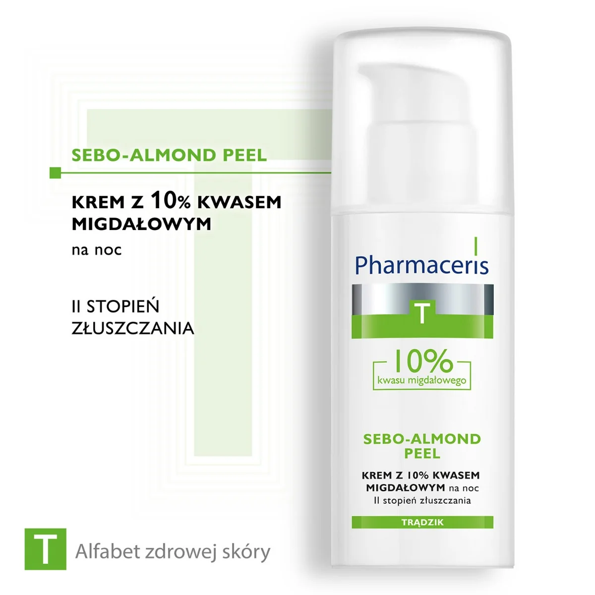 Pharmaceris T Sebo-Almond Peel krem z 10% kwasem migdałowym na noc, II stopień złuszczenia, 50 ml