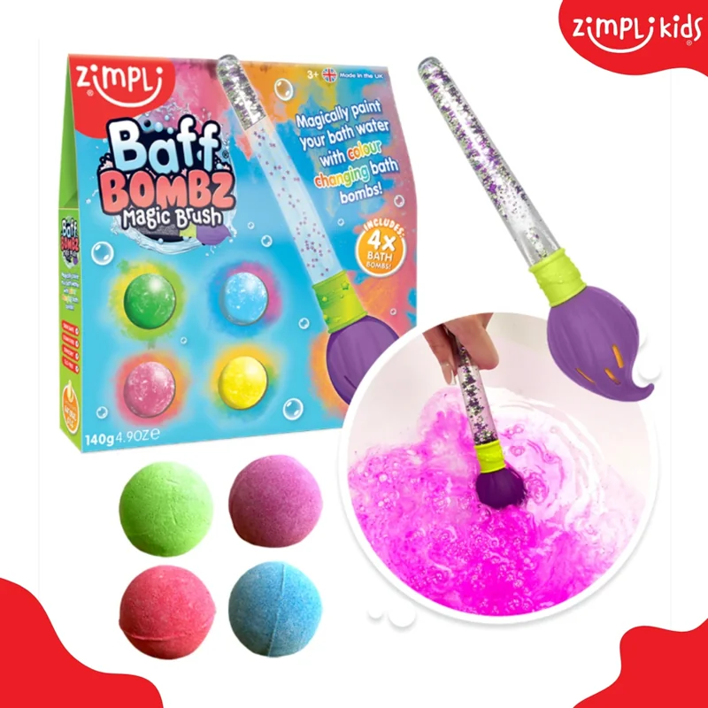 Zimpli Kids Baff Bombz Magic Brush kule do zabawy z pędzlem, 4 sztuki
