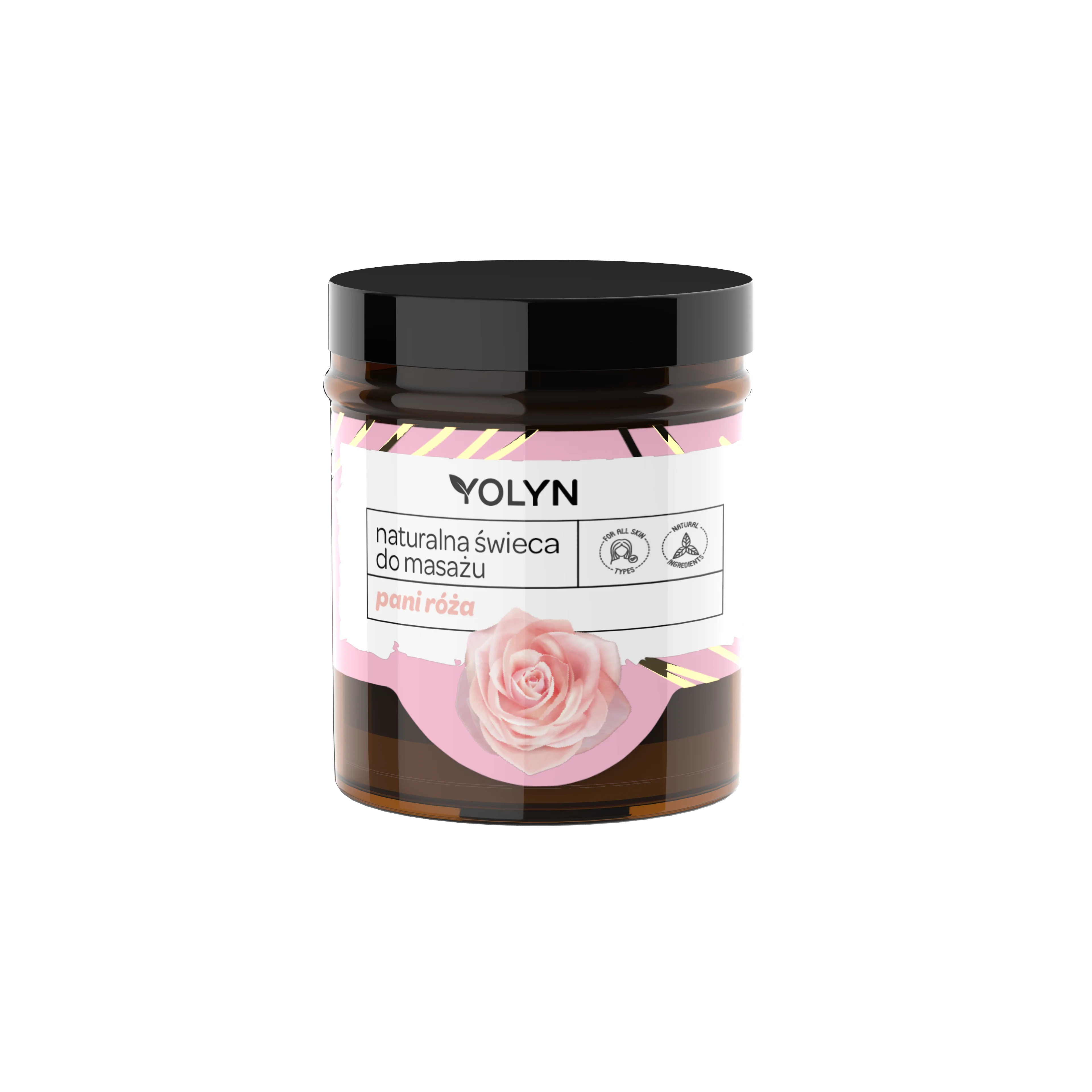 Yolyn Pani Róża świeca do masażu, 120 ml