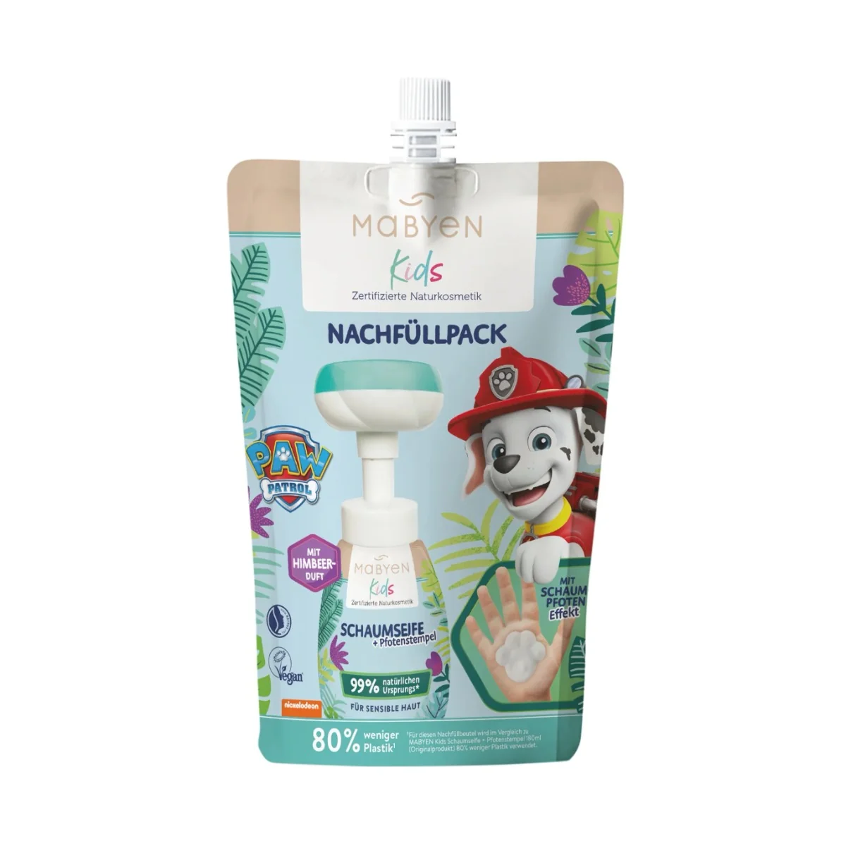 MABYEN Psi Patrol zapas do mydełka w płynie, malina, 250 ml
