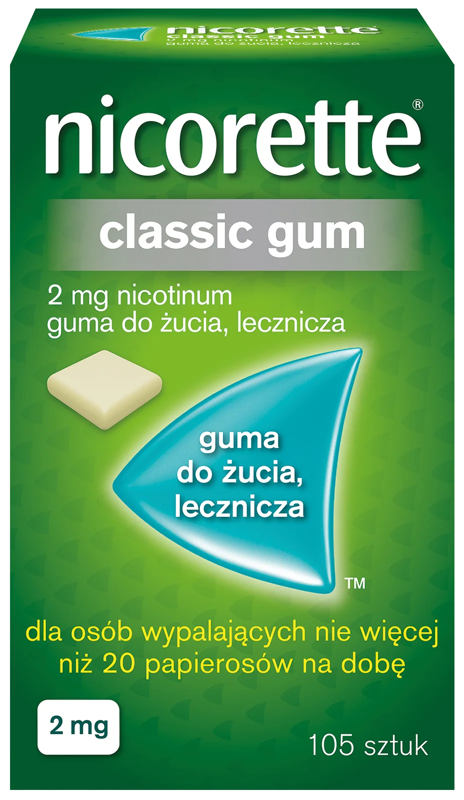 Nicorette Classic Gum 2 mg 105 gum do żucia