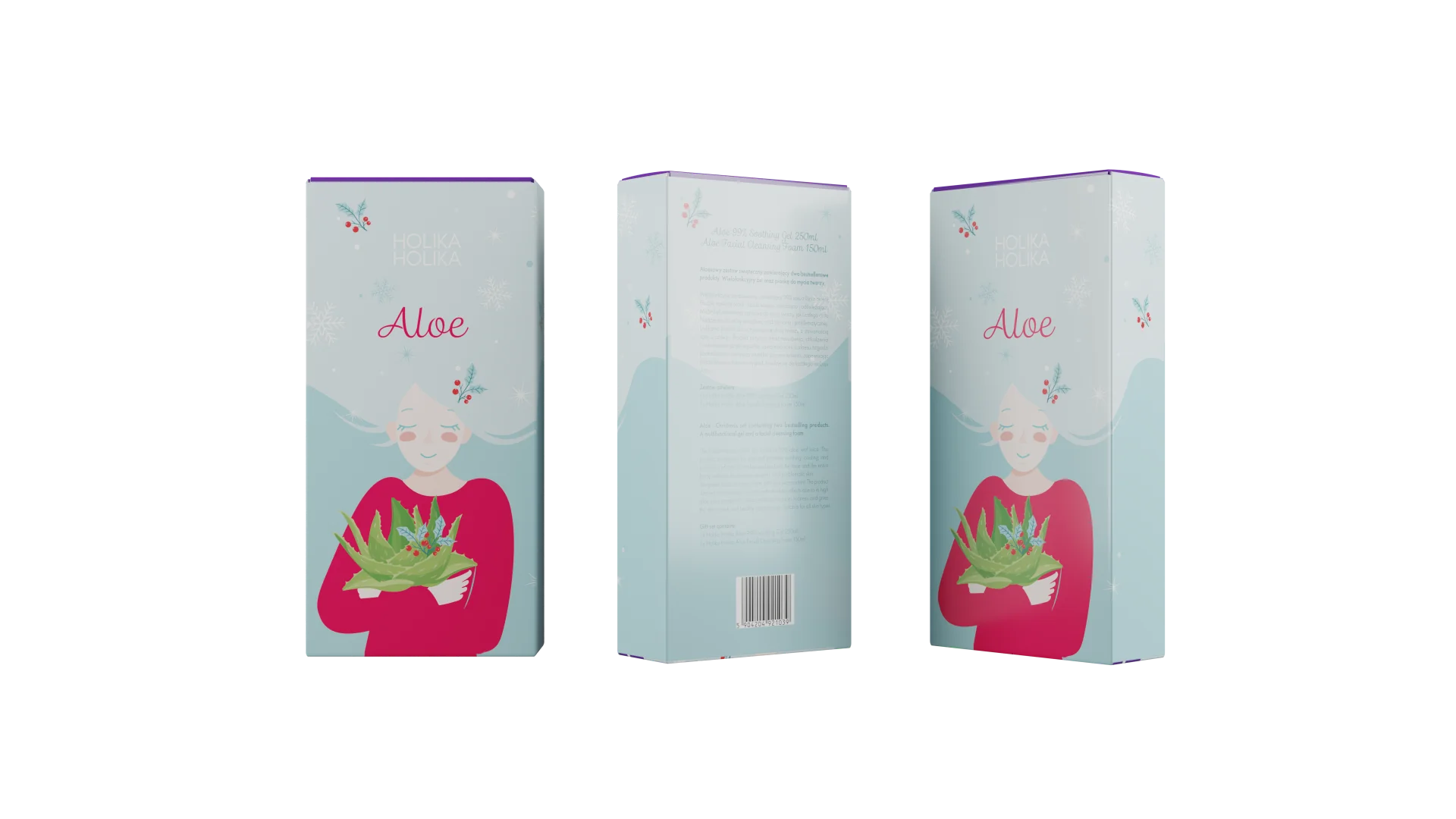 Holika Holika Aloe Skincare Kit wielofunkcyjny żel aloesowy + pianka do oczyszczania, 250 ml + 150 ml