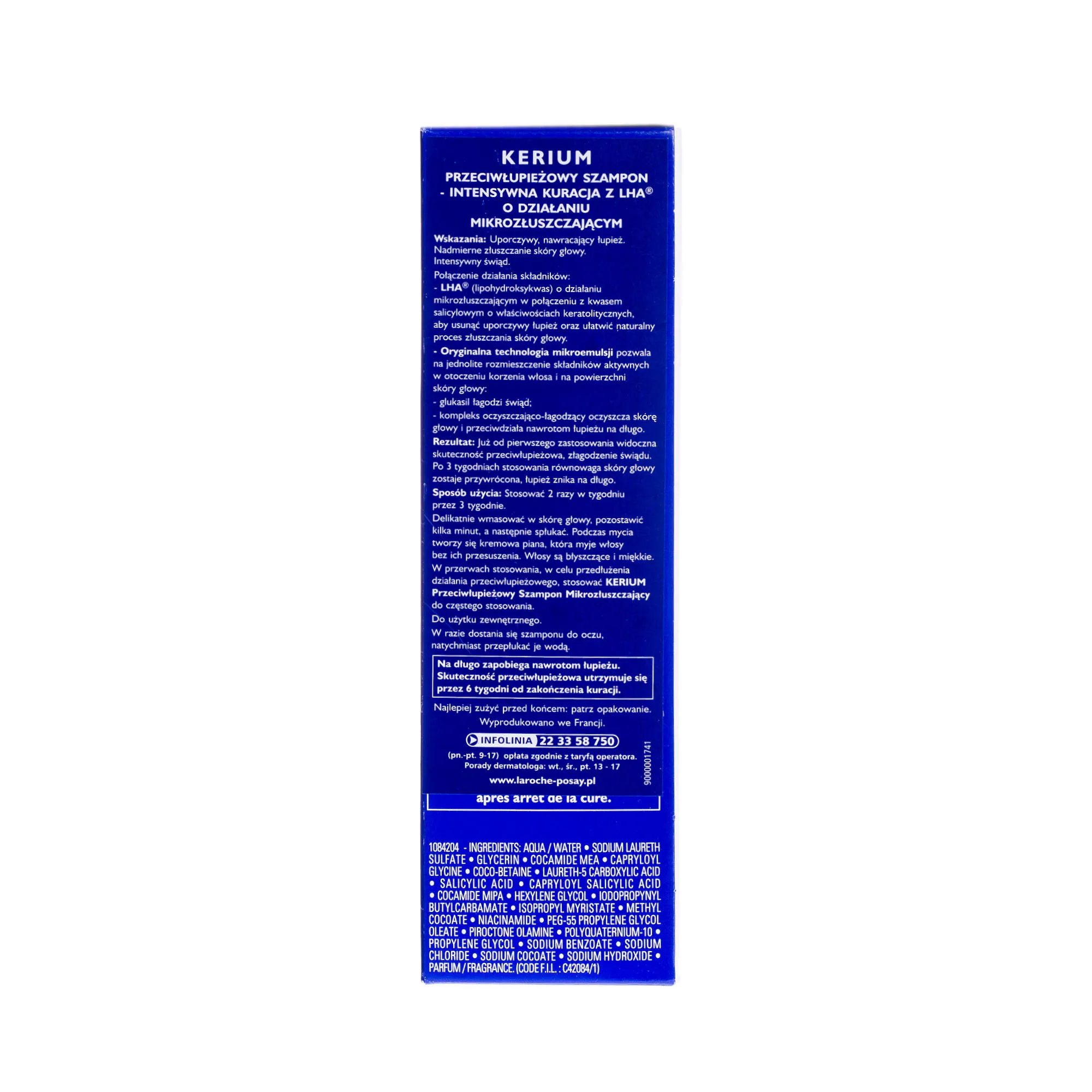 La Roche-Posay Kerium DS, szampon przeciwłupieżowy, intensywna kuracja, 125 ml 