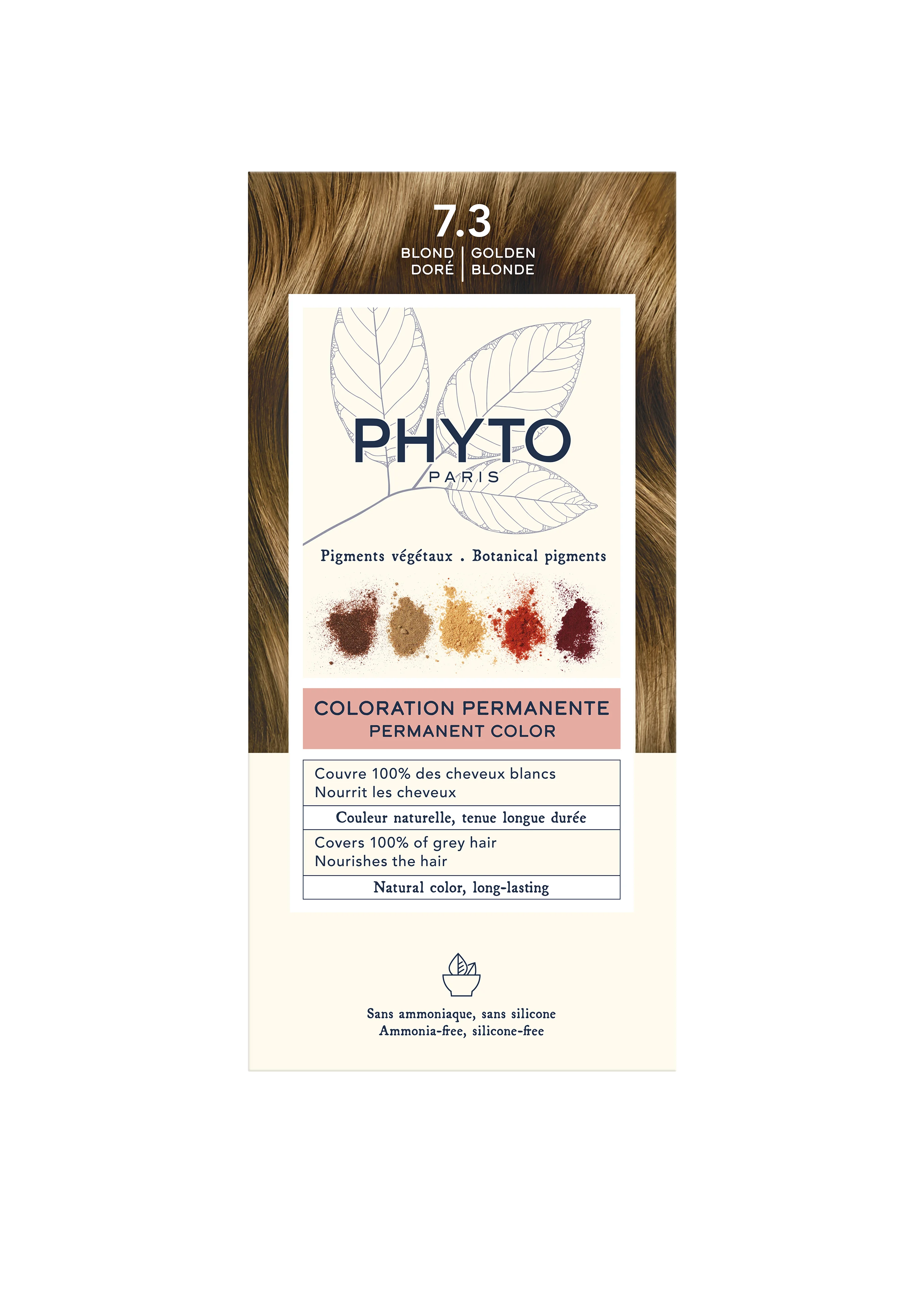 Phyto Color, farba do włosów, 7.3 złoty blond, 1 opakowanie