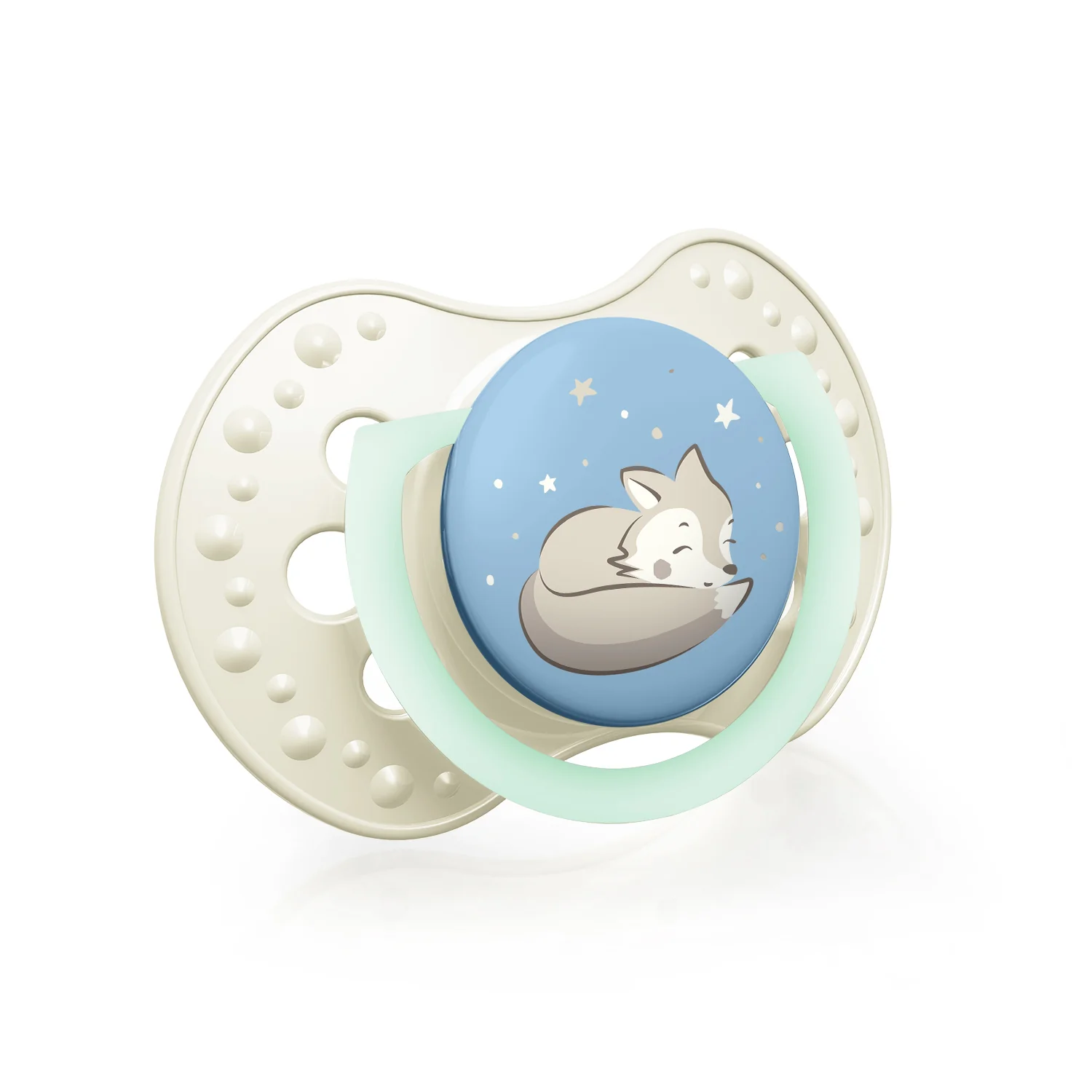 LOVI Smoczek silikonowy dynamiczny 6-18m Night & Day Boy 2 sztuki