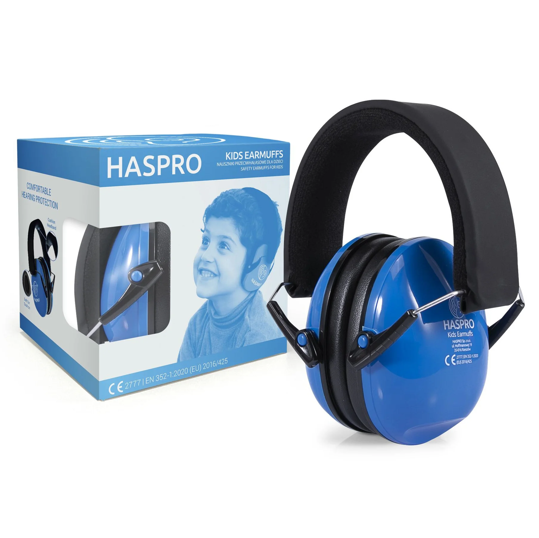 HASPRO Kids Earmuffs BLUE niebieskie nauszniki dla dzieci, 1 sztuka