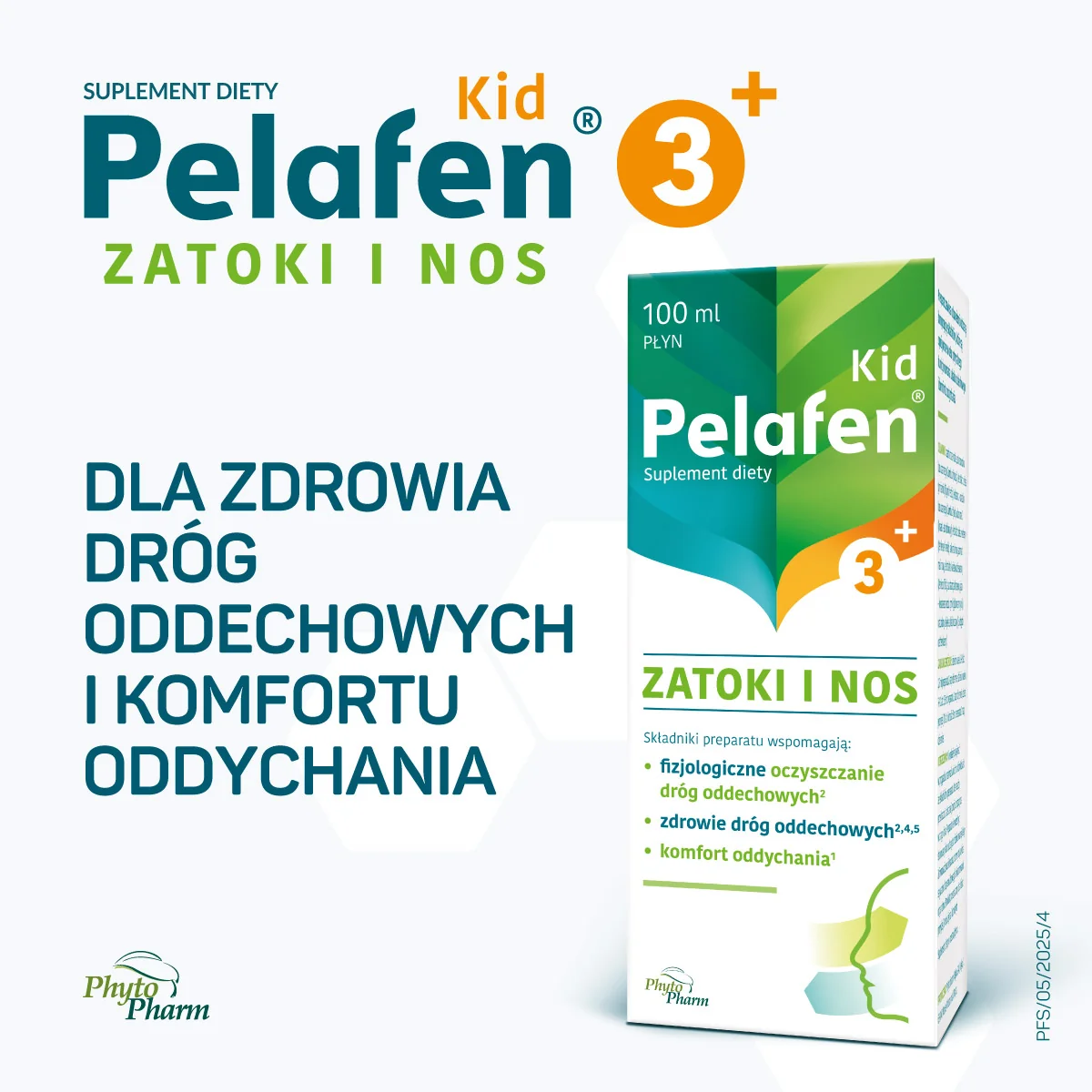 Pelafen Kid 3+ Zatoki i Nos smak malinowy, 100 ml