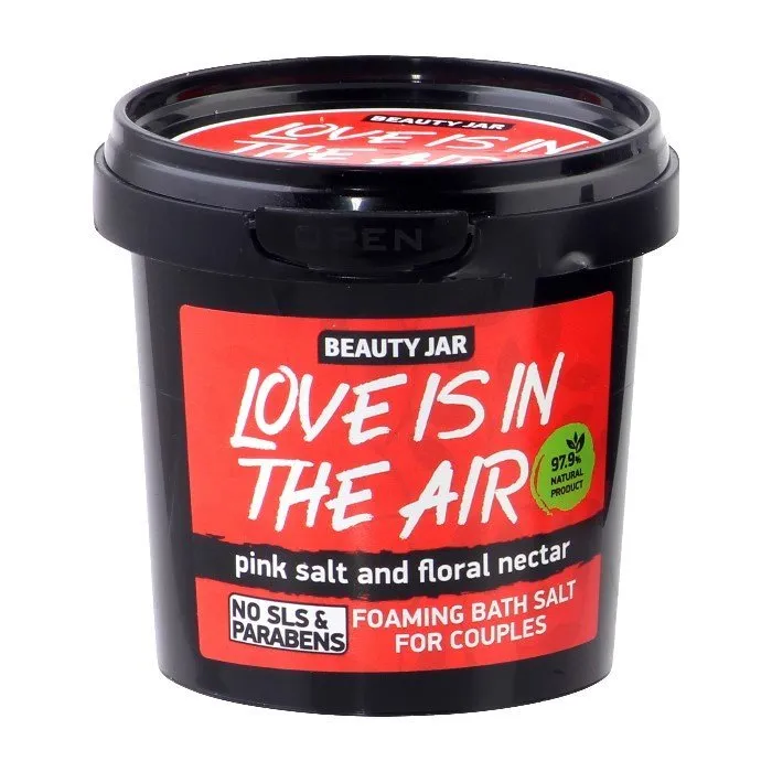 Beauty Jar Love Is In The Air pieniąca się sól do kąpieli dla par o kwiatowym zapachu, 200 g