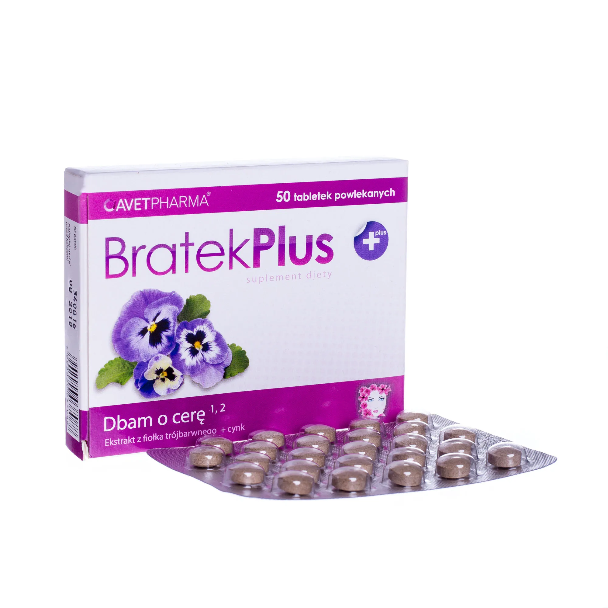 Bratek Plus - ekstrakt z fiołka trójbarwnego + cynk, 50 tabletek