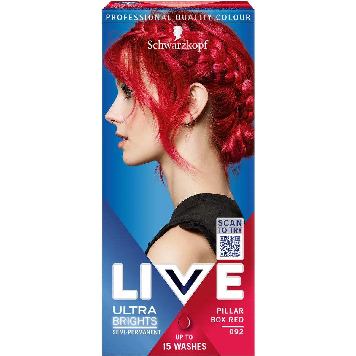 Schwarzkopf Live Ultra Brights farba do włosów 092 Pilar Box RED, 1 szt.