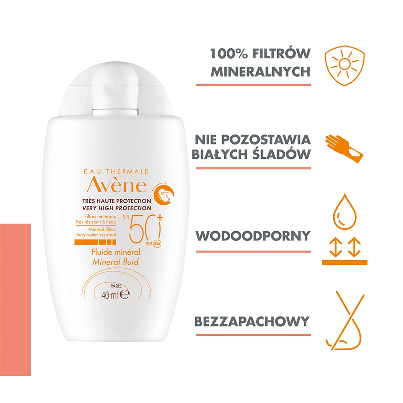Avene Fluid mineralny SPF50+, 40ml fluid mineralny SPF 50+, 40 ml