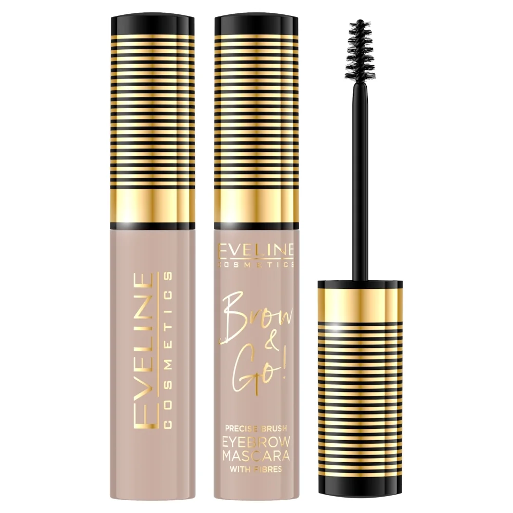 Eveline Cosmetics Brow & Go! maskara do brwi z zagęszczającymi włókienkami nr 05 Taupe, 6 ml