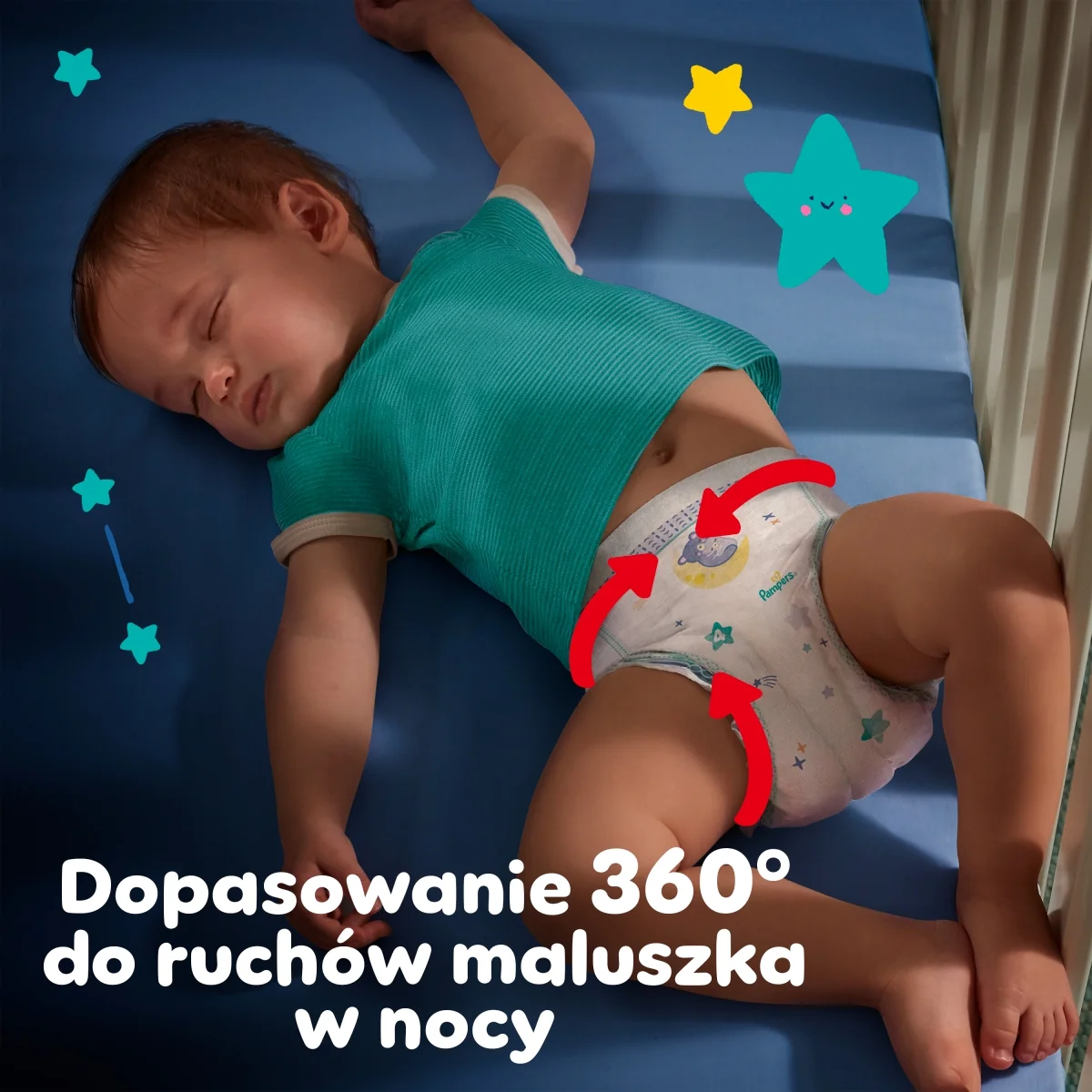 Pampers Night Pants pieluszki jednorazowe na noc, rozmiar 6, 13+ kg, 19 sztuk