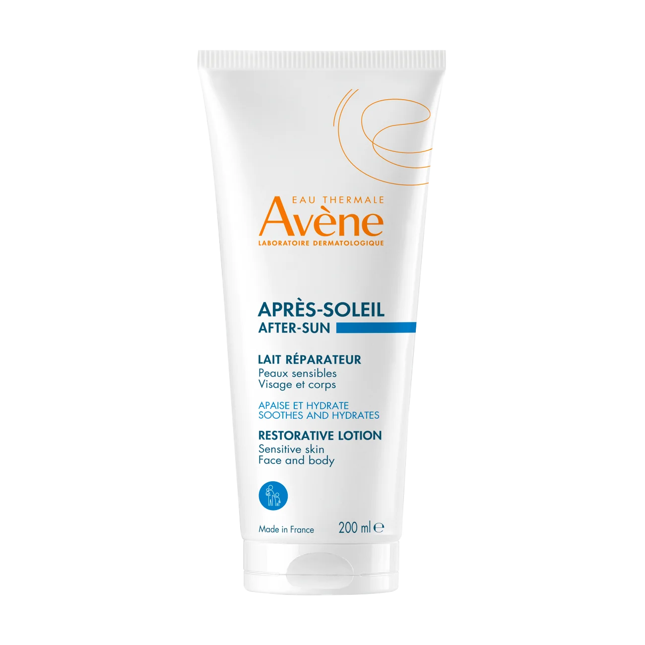 Avène Eau Thermale Regenerujący balsam po opalaniu z wodą termalną Avène, 200 ml regenerujący balsam po opalaniu do twarzy i ciała, 200 ml