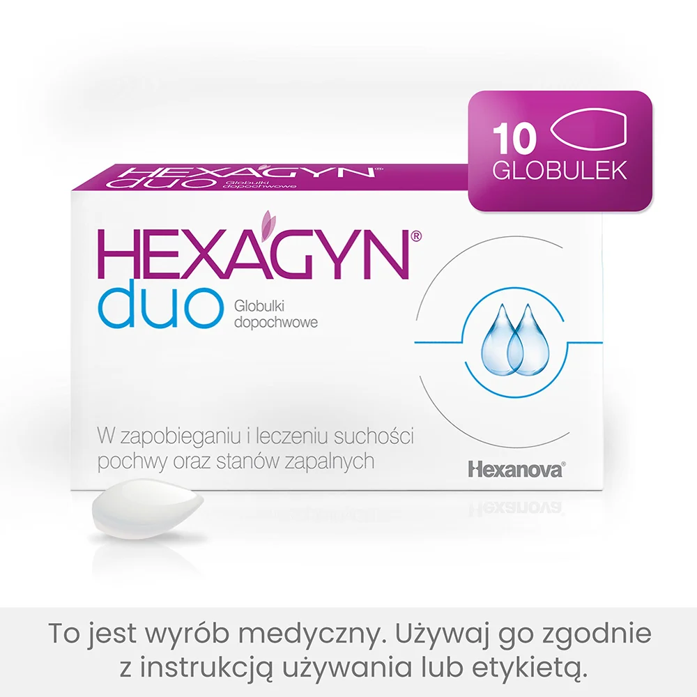 Hexagyn Duo 2 g, 10 globulek dopochwowych