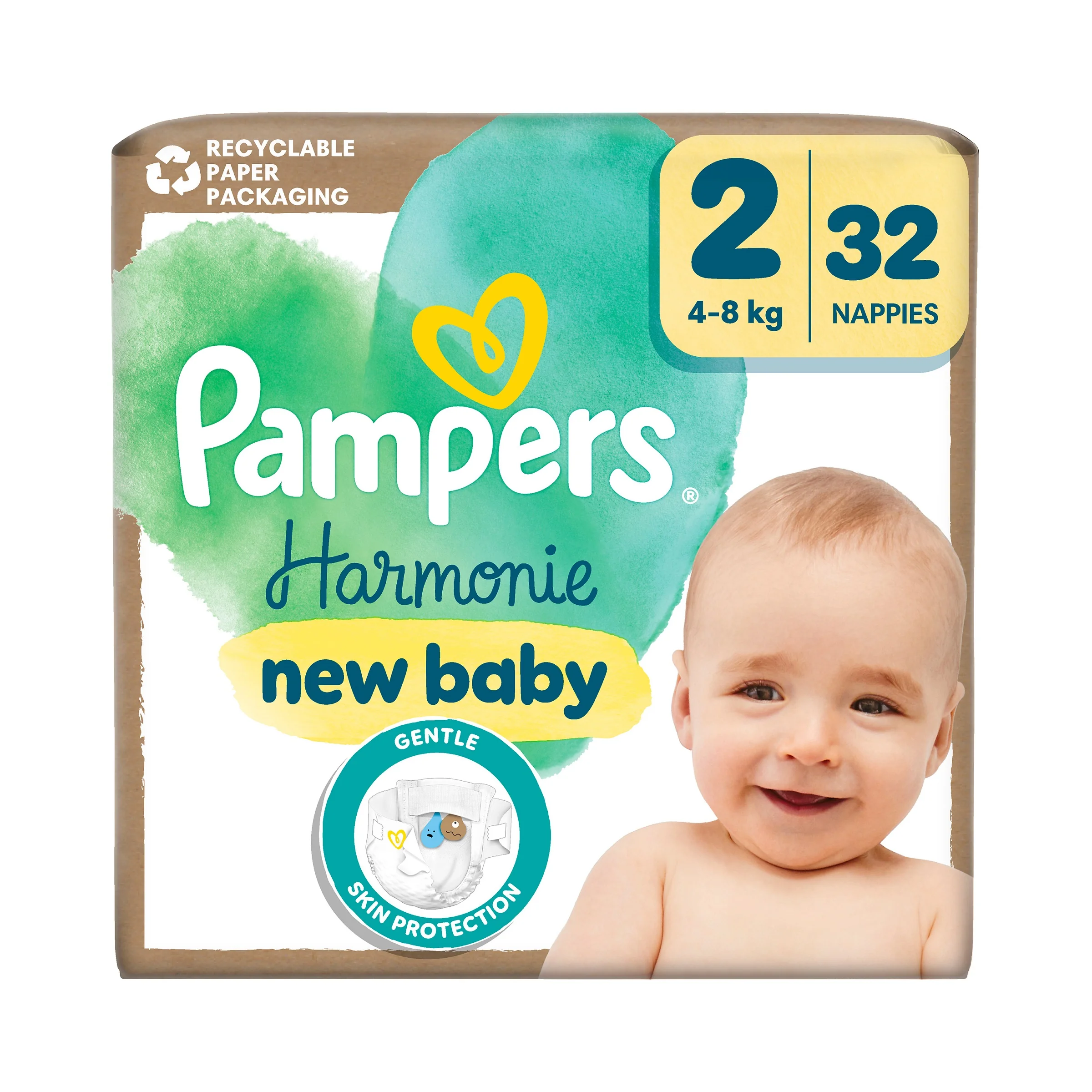 Pampers Harmonie new baby pieluszki rozmiar 2 4-8kg, 32 sztuki