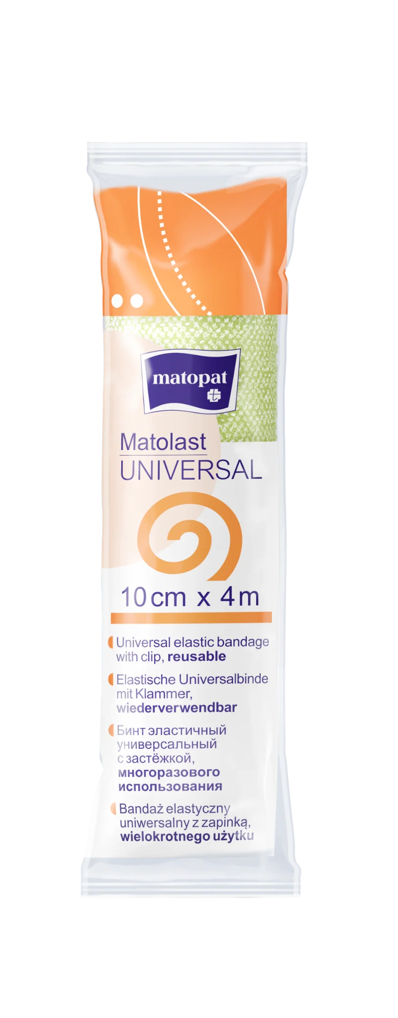 Matopat Matolast Bandaż elastyczny podtrzymujący, 10cmx4m, zielony, 1 sztuka