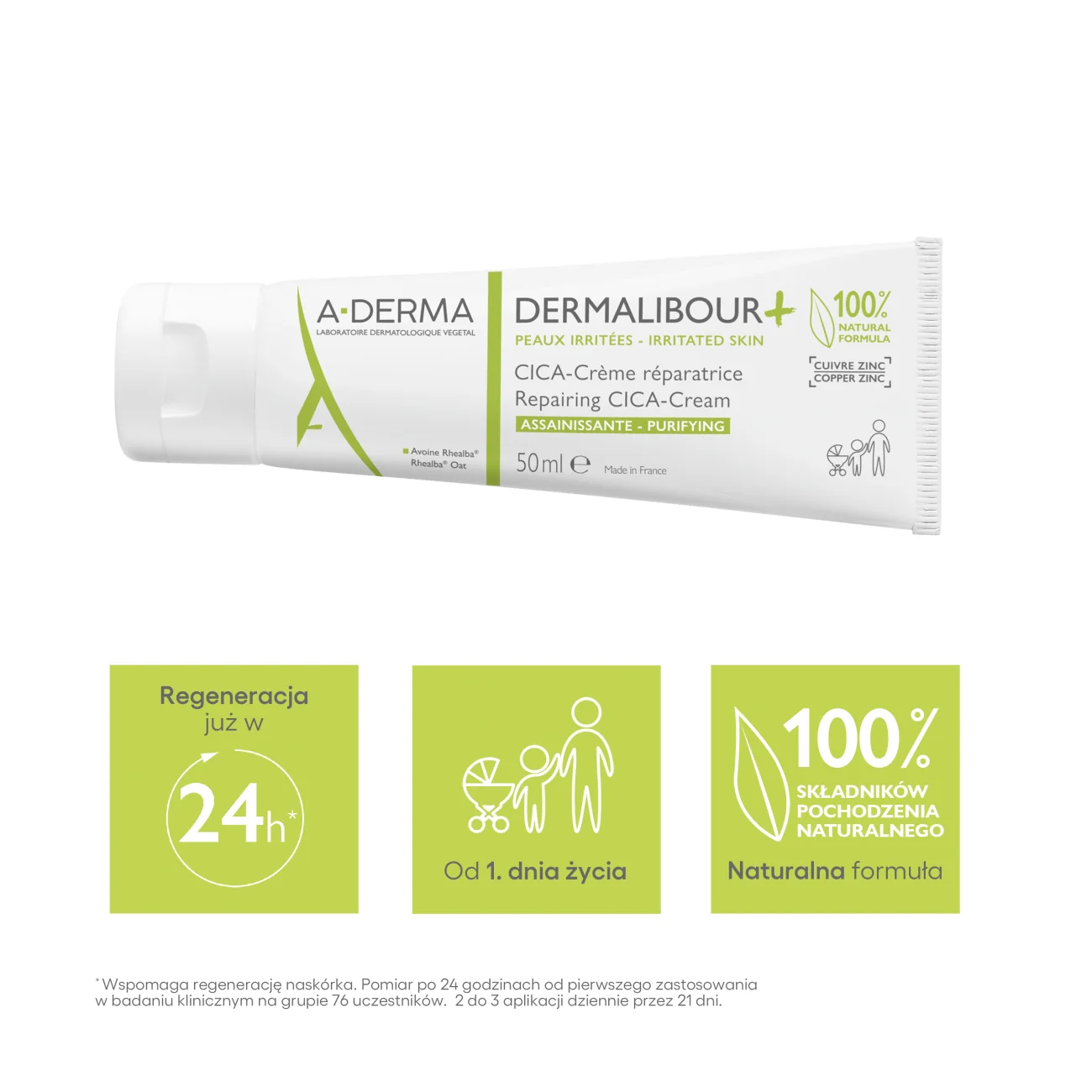 A-Derma Dermalibour+ Cica krem regenerujący, 50 ml