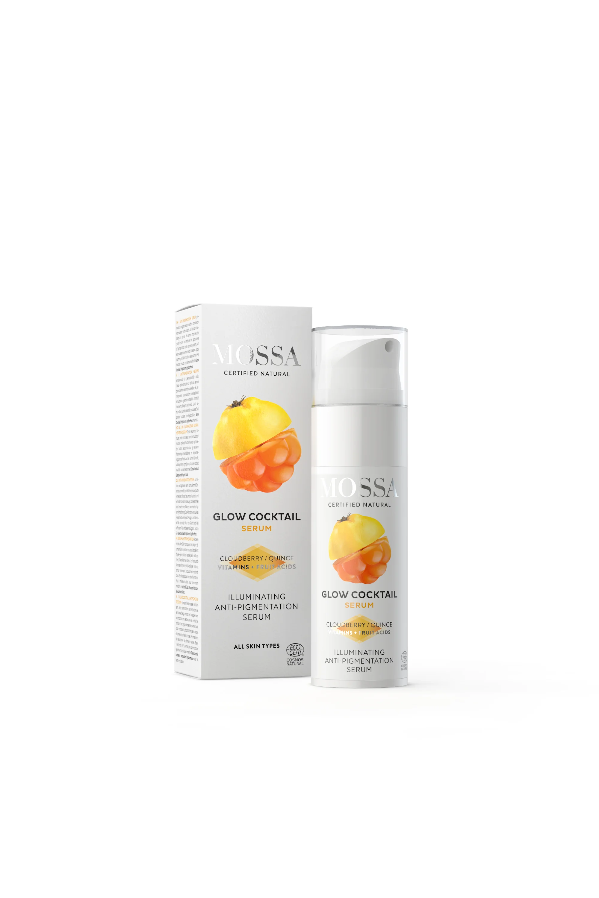 Mossa Glow Coctail rozświetlające serum przeciw przebarwieniom z pigwą i maliną moroszką, 25 ml