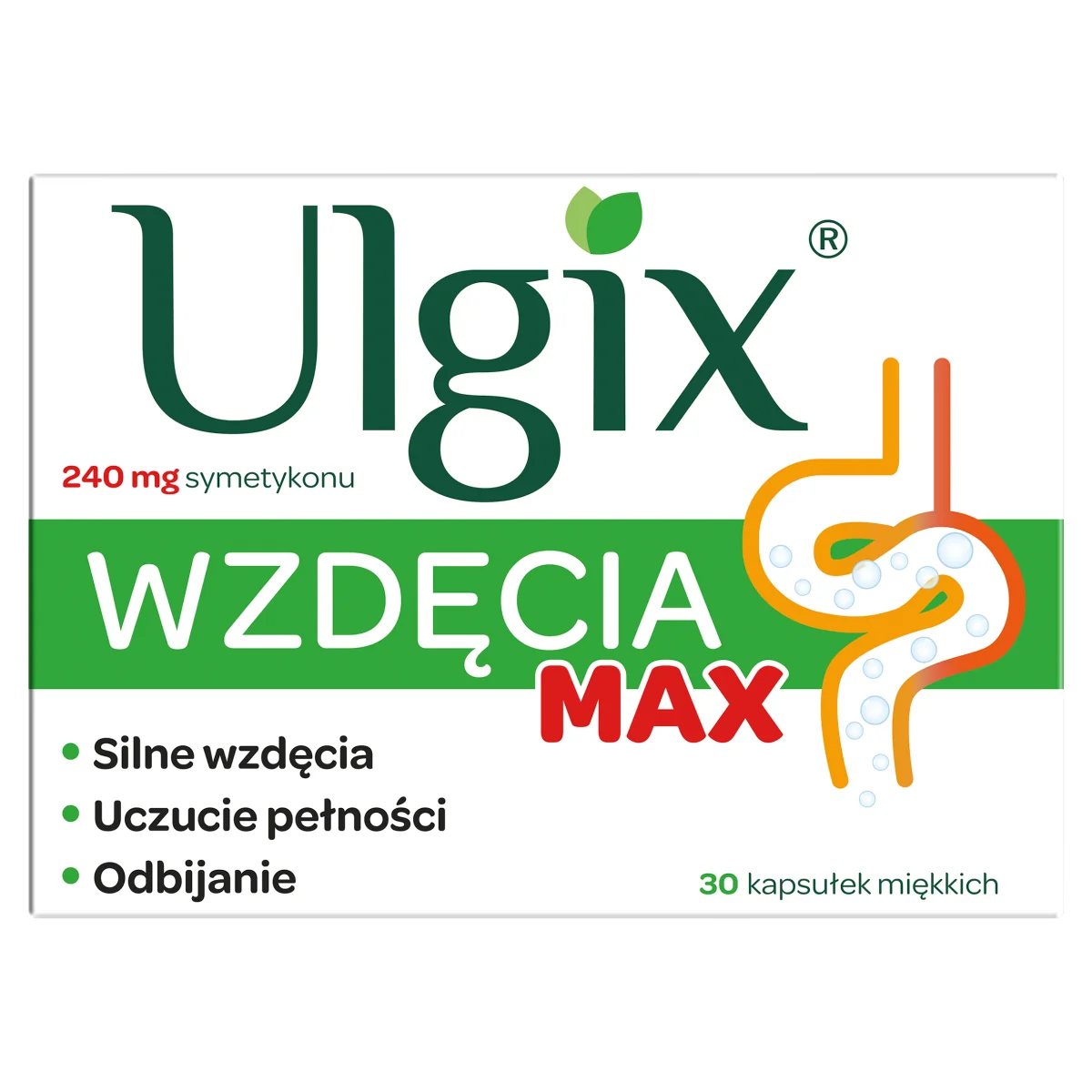 Ulgix wzdęcia max wyrób medyczny, ( 240 mg symetykonu ) , 30 kapsułek