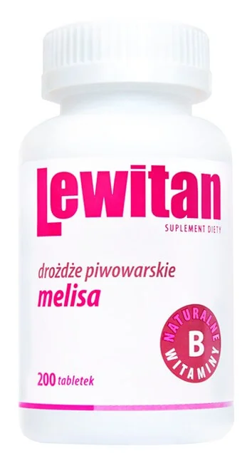 Lewitan drożdże piwowarskie z melisą, 200 tabletek
