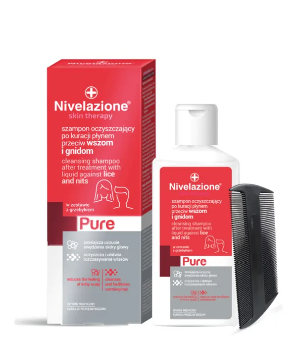 Nivelazione skin therapy Pure Szampon oczyszczający po kuracji płynem przeciw wszom i gnidom, 100 ml