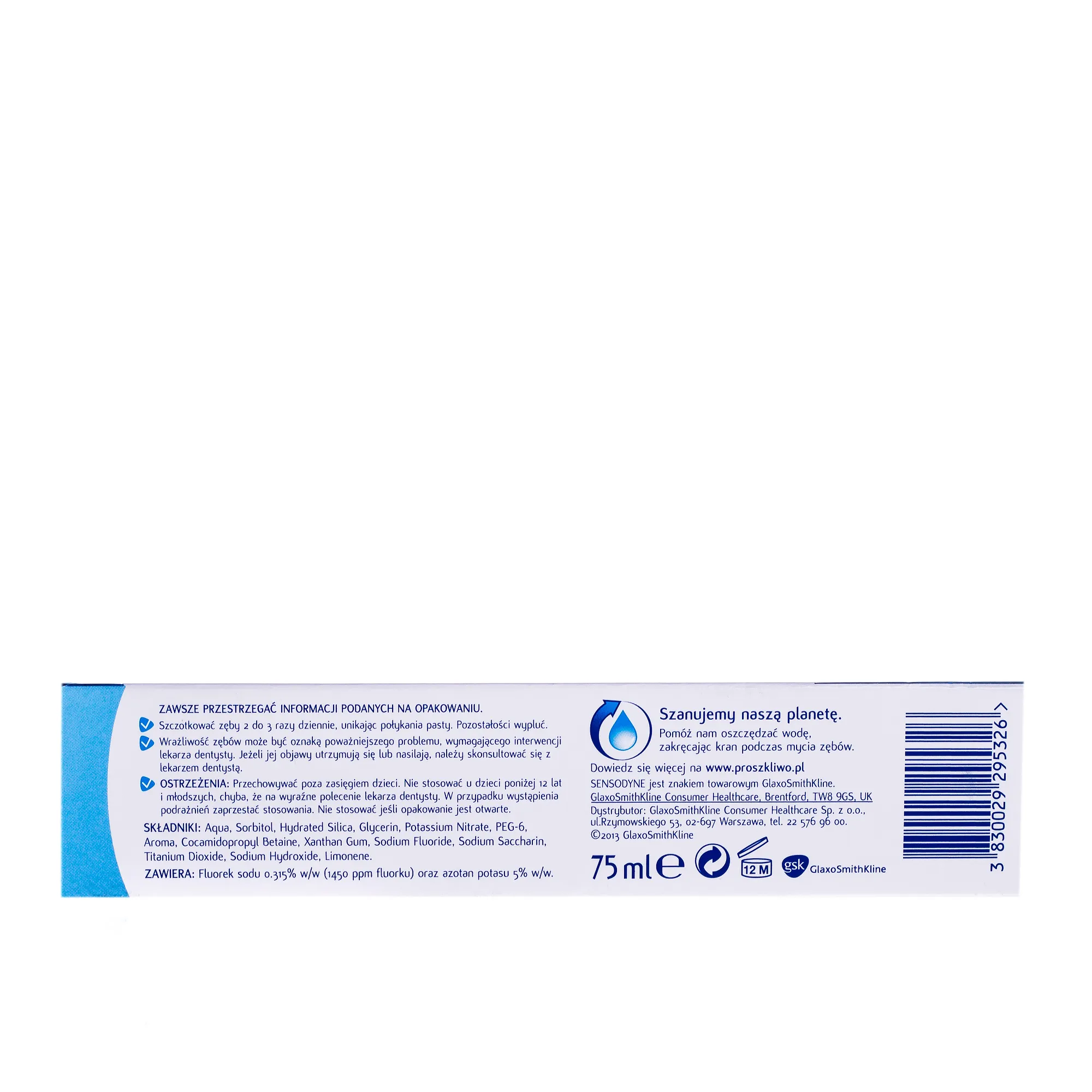 Sensodyne Pro Szkliwo Ekstra Fresh, pasta do zębów chroniąca szkliwo, 75 ml 