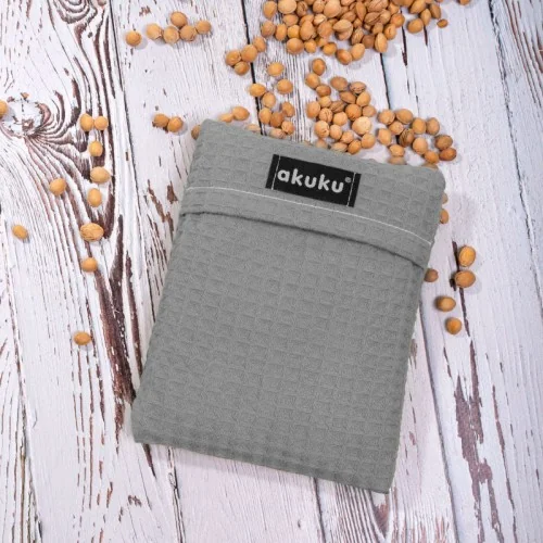 Akuku szary termofor z pestkami wiśni 13 x 16 cm, 1 sztuka