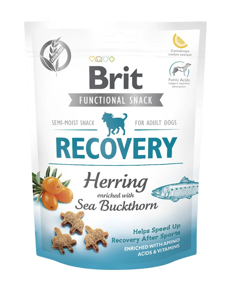 Brit Care Functional Snack Recovery przysmaki ze śledziem i rokitnikiem dla psów, 150 g