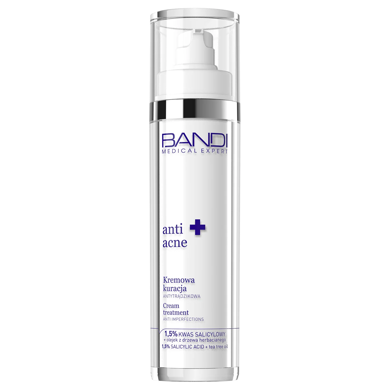 BANDI Medical Expert Anti-Acne kremowa kuracja antytrądzikowa z kwasem salicylowym i olejkiem z drzewa herbacianego, 50 ml