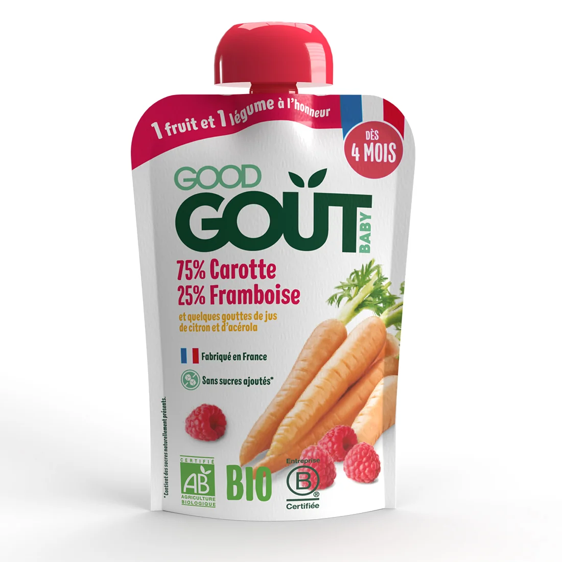 Good Gout BIO marchewka z malinami, 120 g