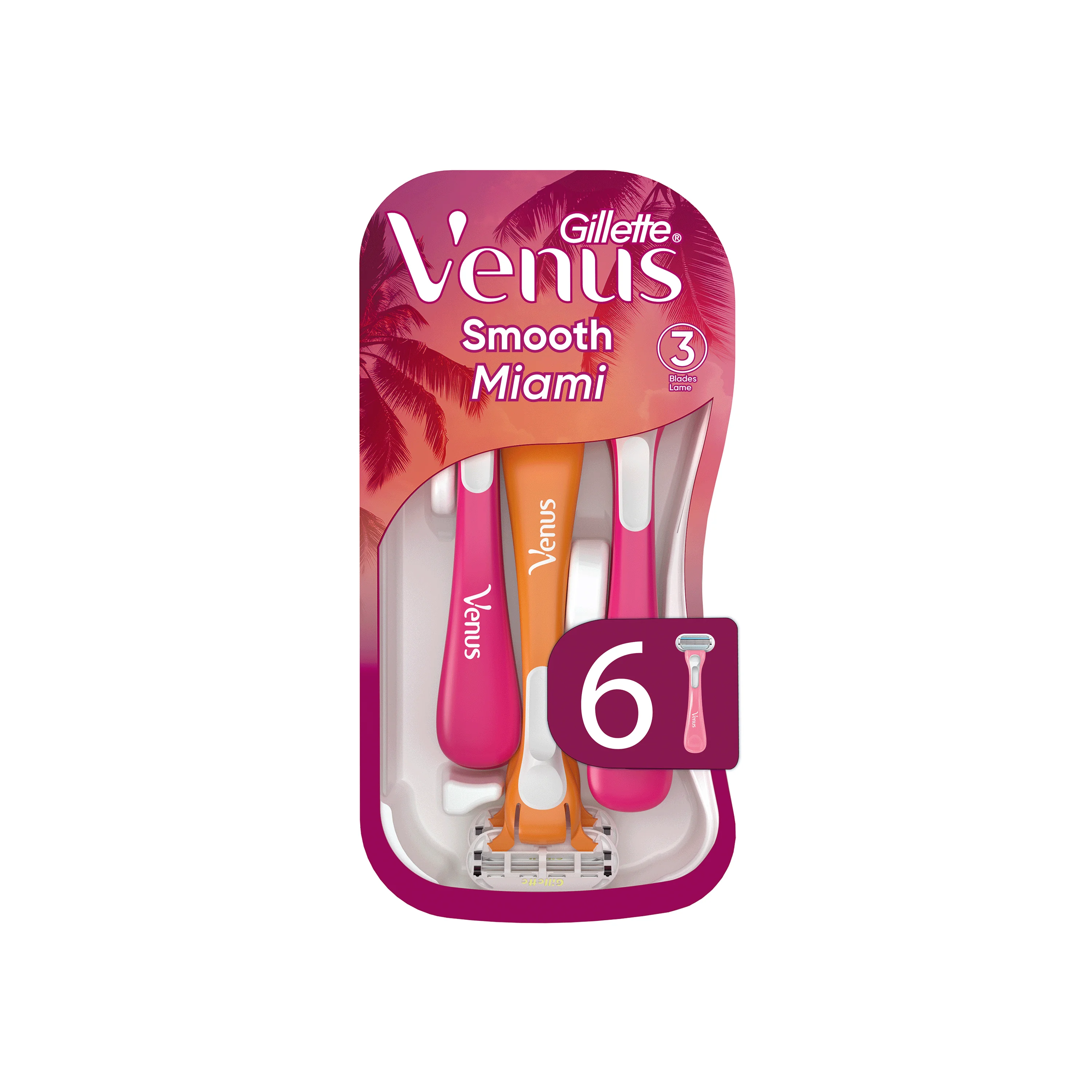 Gillette Venus Smooth Miami jednorazowe maszynki do golenia, 6 sztuk