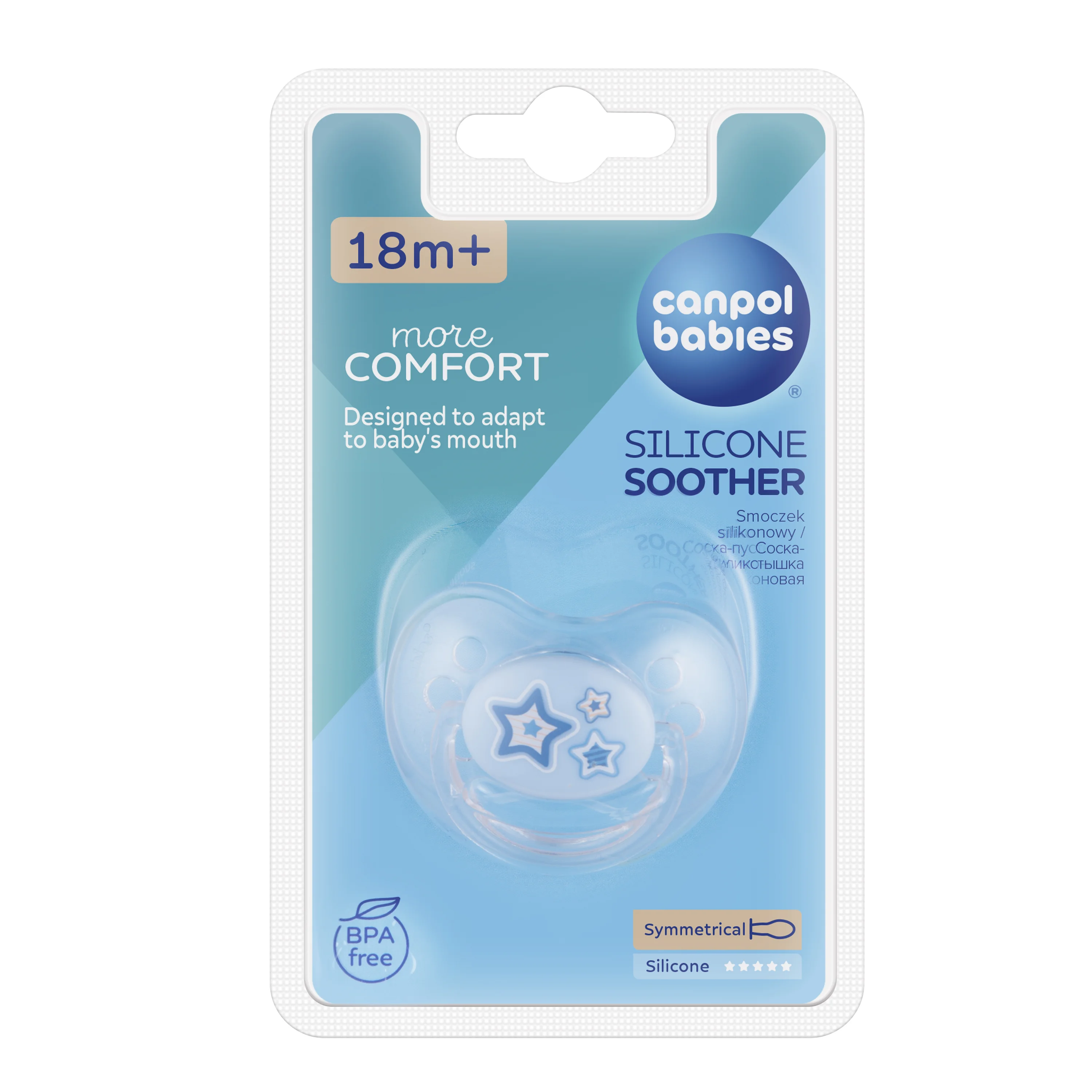 Canpol Babies smoczek silikonowy symetryczny, rozmiar A po 18 miesiącu, 1 szt.
