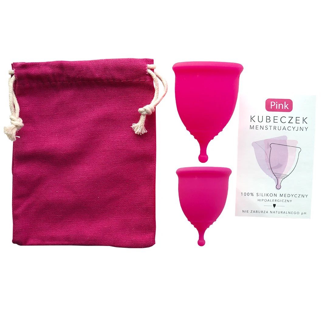PINK Kubeczek menstruacyjny Zestaw rozmiar S, 1 sztuka + rozmiar M, 1 sztuka