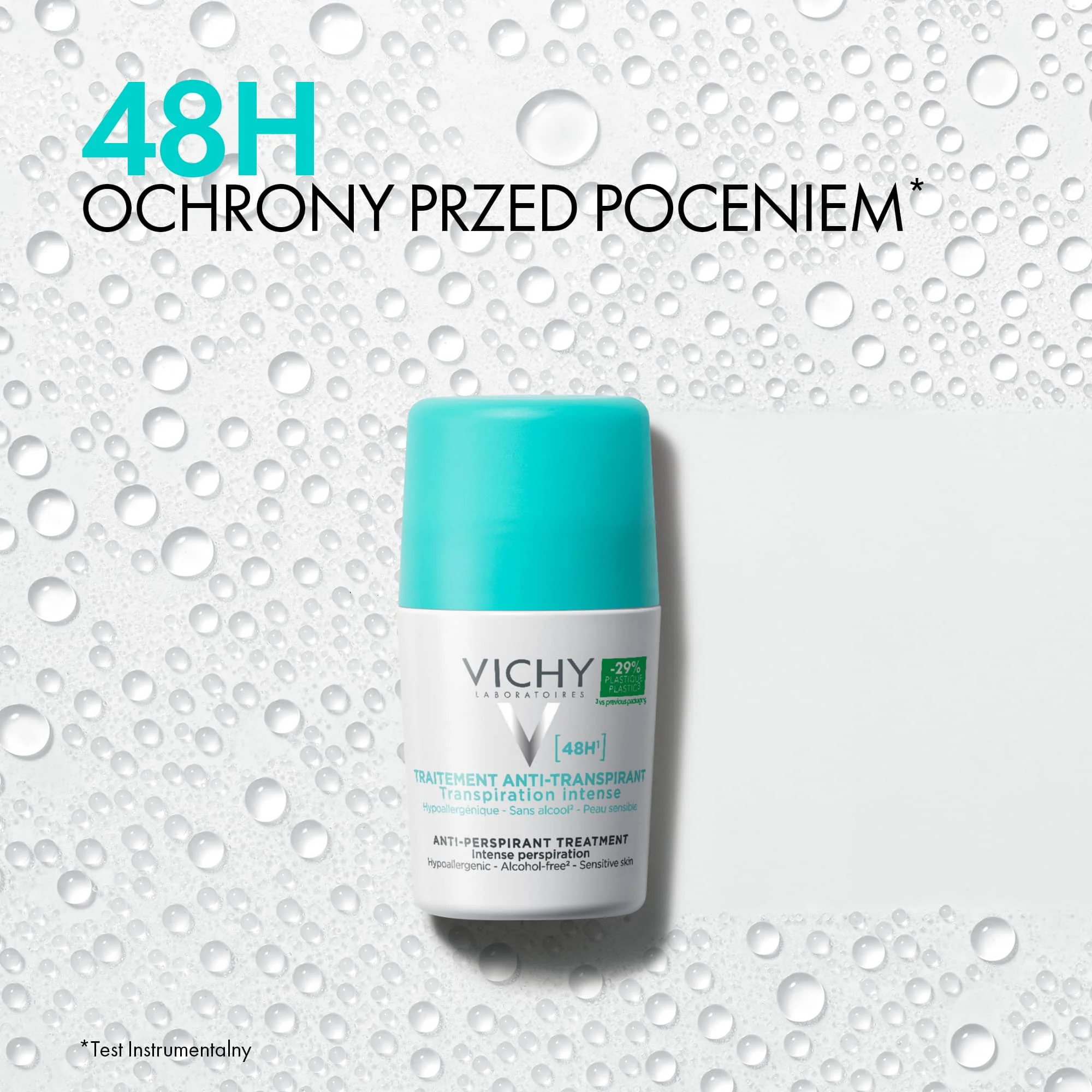 Vichy, antyperspirant roll-on kuracja przeciw nadmiernemu poceniu, 48 h, 50 ml