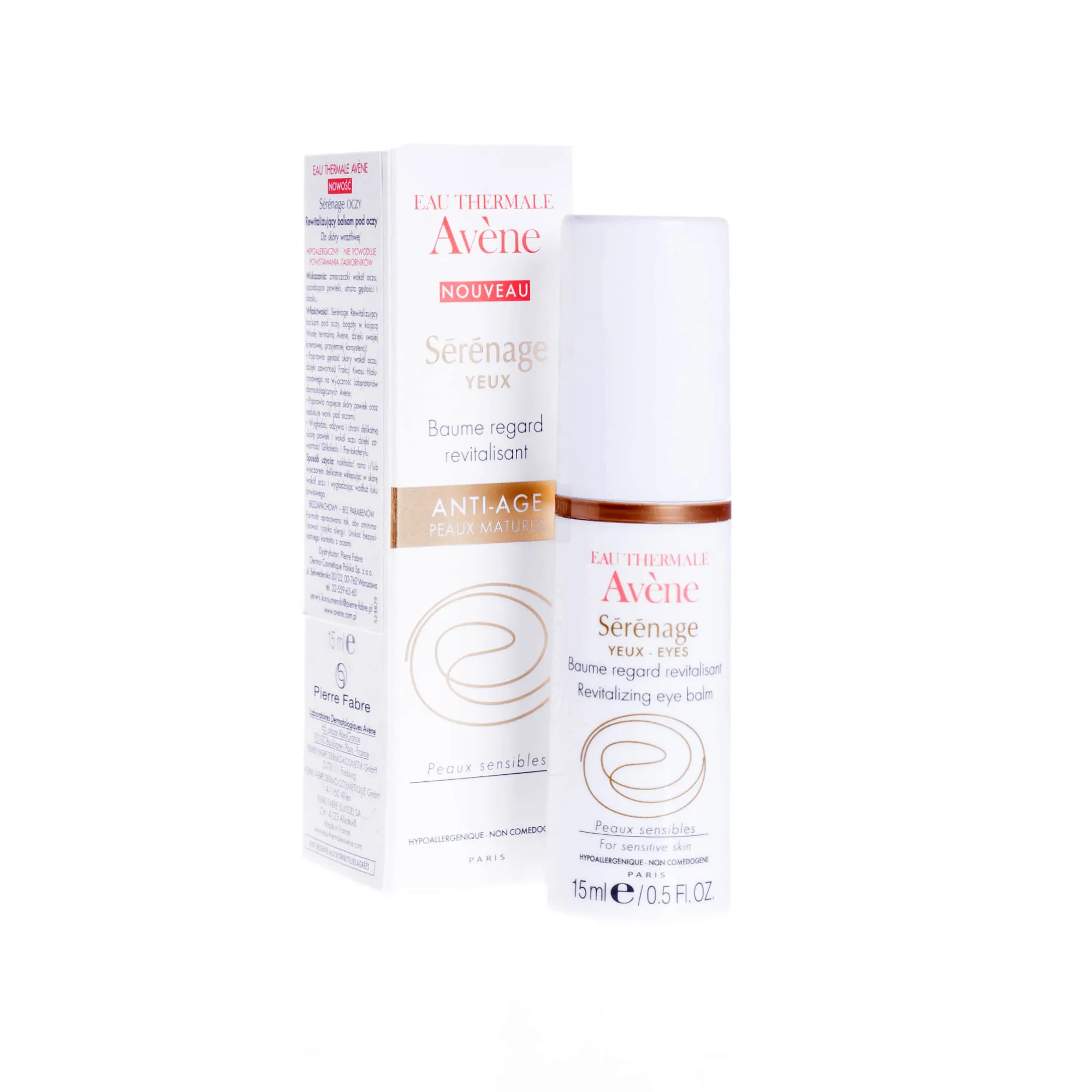 Avene Serenage Yeux, rewitalizujący balsam pod oczy, 15 ml