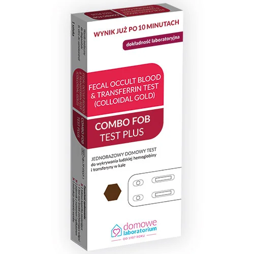 Domowe Laboratorium Combo Fob Plus test do wykrywania hemoglobiny i transferyny w kale, 1 sztuka