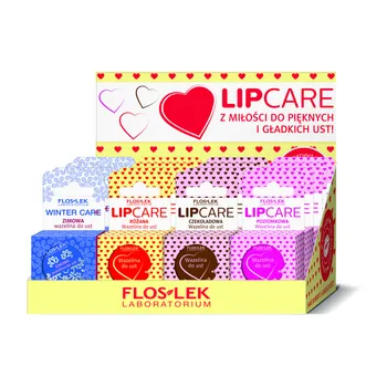 Floslek Lip Care,  zestaw wazelin do ust, zimowa, różana, czekoladowa, poziomkowa, 4 X 5 g 