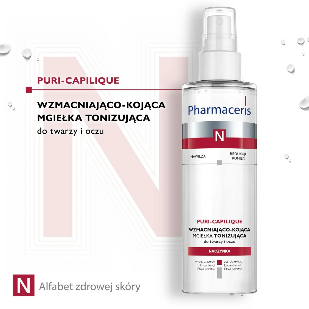 Pharmaceris N Puri-Capilique delikatny tonik-mgiełka wzmacniający naczynka, 200 ml