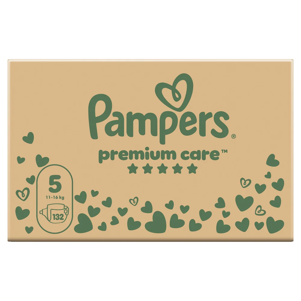 Pampers Premium Care 5 pieluchy, rozmiar 5, 11-16 kg, 132 sztuki