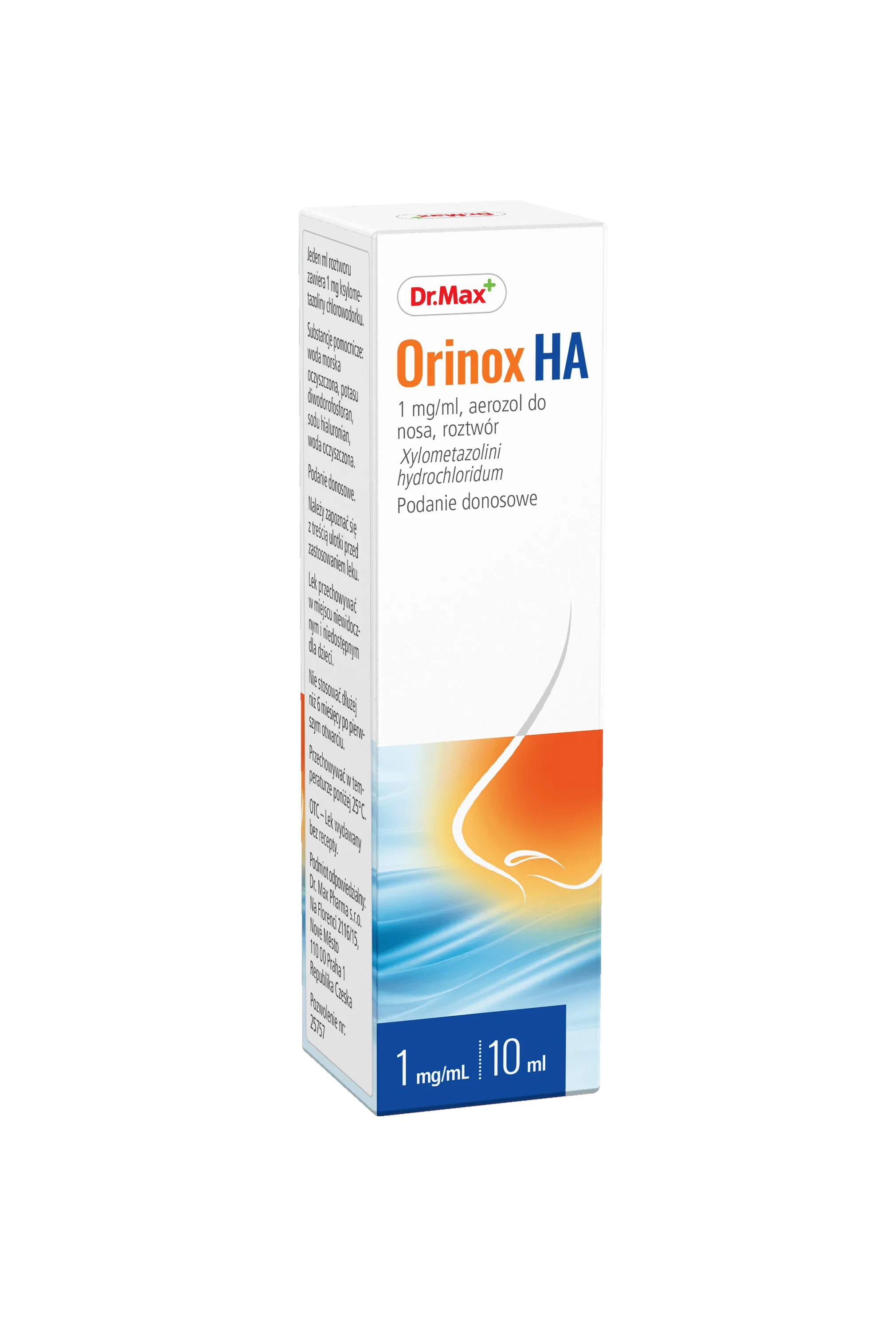 Orinox HA 0,1% Dr.Max, aerozol do nosa, 10 ml