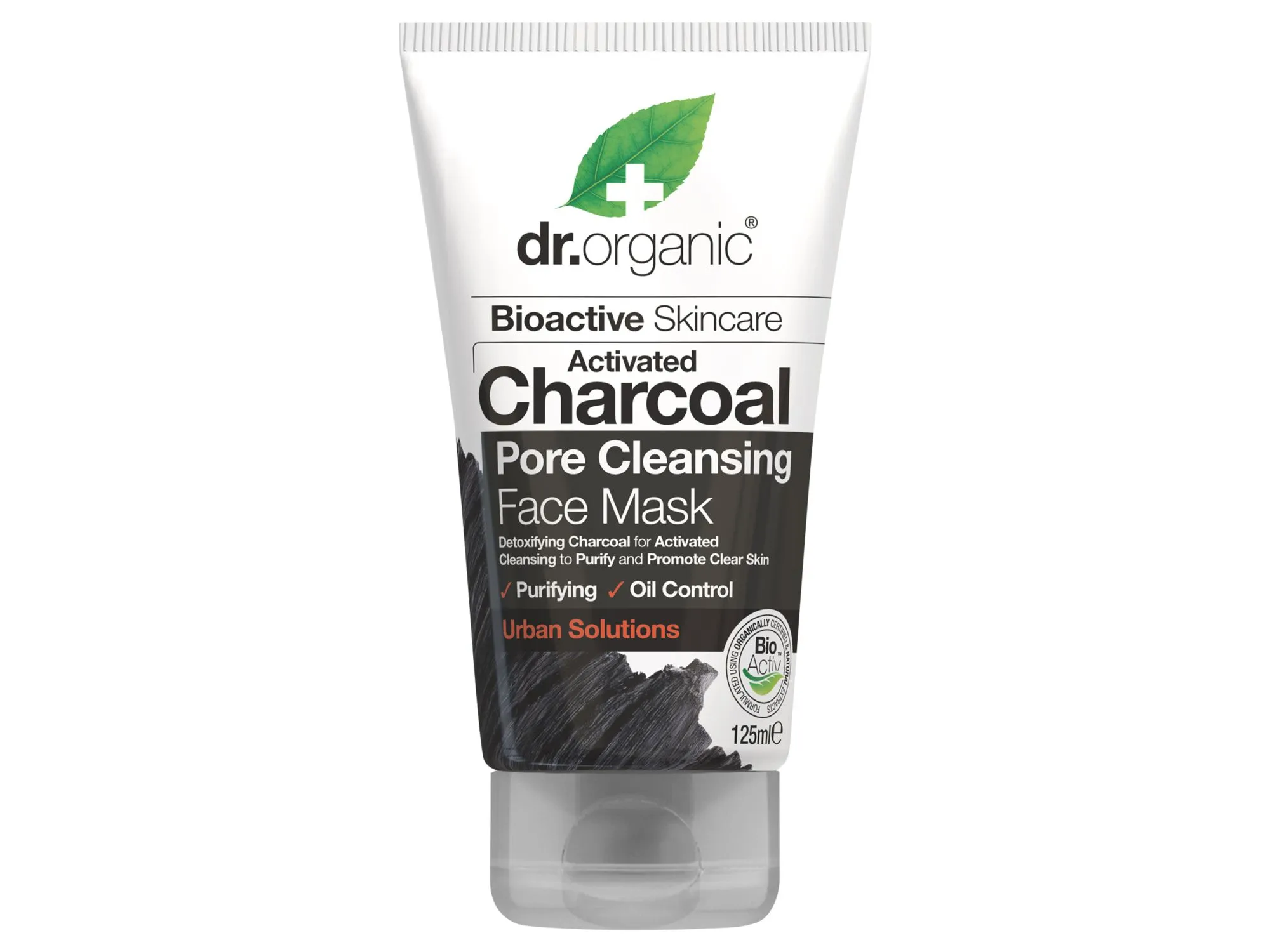 Dr.Organic Charcoal, maseczka do twarzy z organicznym aktywnym węglem, 125 ml